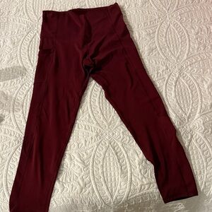 Burgundy High-Waisted Leggings
